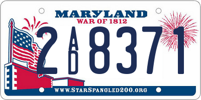 MD license plate 2AD8371