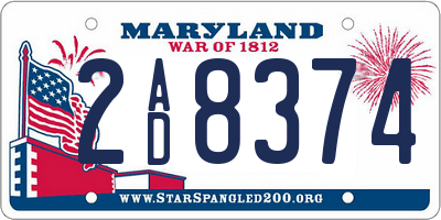 MD license plate 2AD8374