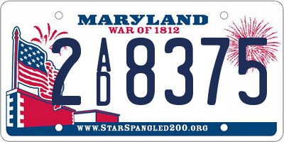 MD license plate 2AD8375