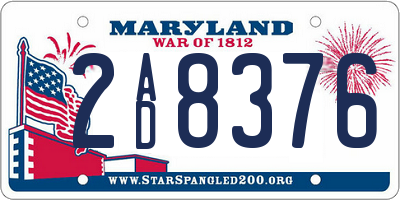 MD license plate 2AD8376