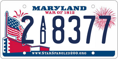 MD license plate 2AD8377