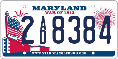 MD license plate 2AD8384