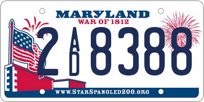 MD license plate 2AD8388