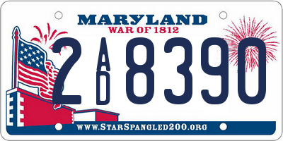 MD license plate 2AD8390