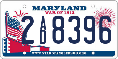 MD license plate 2AD8396