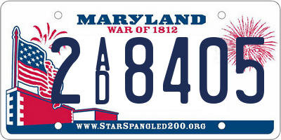 MD license plate 2AD8405