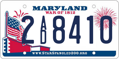 MD license plate 2AD8410