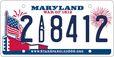 MD license plate 2AD8412