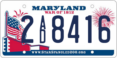 MD license plate 2AD8416