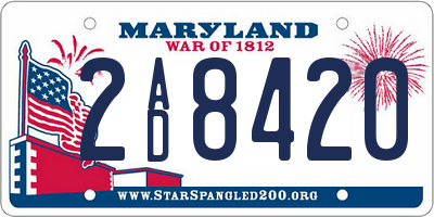 MD license plate 2AD8420