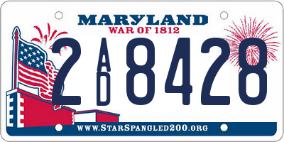 MD license plate 2AD8428