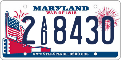 MD license plate 2AD8430