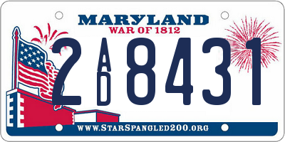 MD license plate 2AD8431