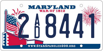 MD license plate 2AD8441