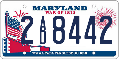 MD license plate 2AD8442