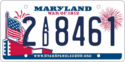 MD license plate 2AD8461