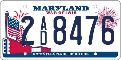 MD license plate 2AD8476