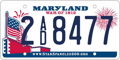 MD license plate 2AD8477