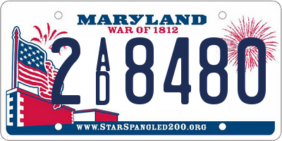 MD license plate 2AD8480