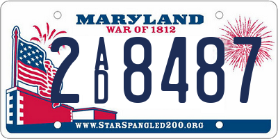 MD license plate 2AD8487