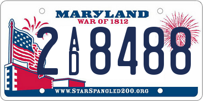 MD license plate 2AD8488