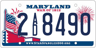 MD license plate 2AD8490