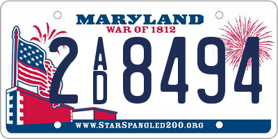 MD license plate 2AD8494