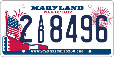 MD license plate 2AD8496