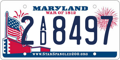 MD license plate 2AD8497