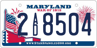 MD license plate 2AD8504