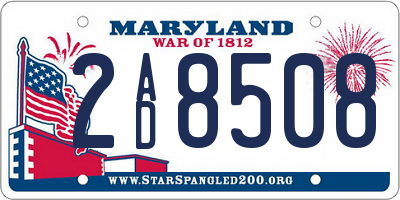 MD license plate 2AD8508