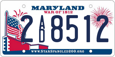 MD license plate 2AD8512