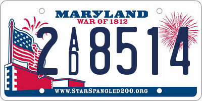 MD license plate 2AD8514