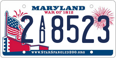 MD license plate 2AD8523
