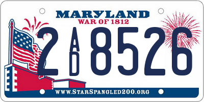 MD license plate 2AD8526