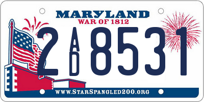 MD license plate 2AD8531