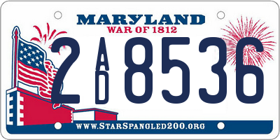 MD license plate 2AD8536