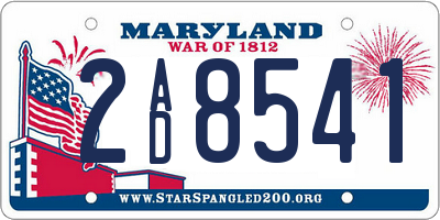 MD license plate 2AD8541