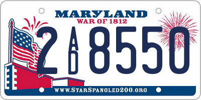 MD license plate 2AD8550