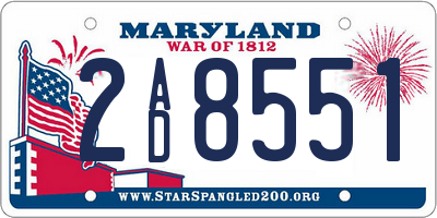 MD license plate 2AD8551