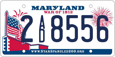 MD license plate 2AD8556