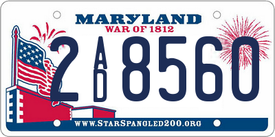 MD license plate 2AD8560