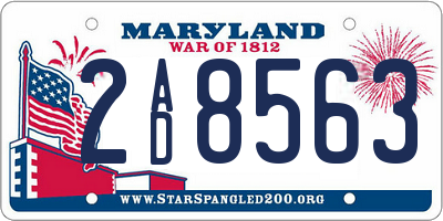 MD license plate 2AD8563