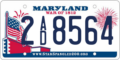 MD license plate 2AD8564