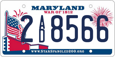 MD license plate 2AD8566