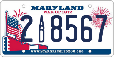 MD license plate 2AD8567