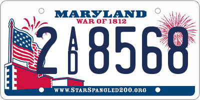 MD license plate 2AD8568