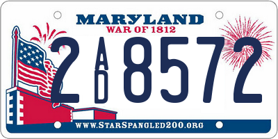 MD license plate 2AD8572