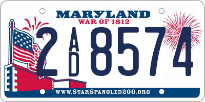 MD license plate 2AD8574