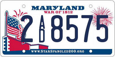 MD license plate 2AD8575